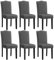Yaheetech Lot de 6 Chaises de Salle à Manger avec Haut Dossier Design Boutons Bronzés Chaises de Cuisine en Tissu Sièges de Chambre Pieds en Bois Sièges de Salon 43 × 58,5 × 97 cm Gris Foncé