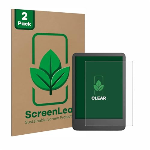 ScreenLeaf 2 Stück Schutzfolie für Amazon Kindle 2024 [nachhaltiger Displayschutz, Folie, transparent, kratzfest]
