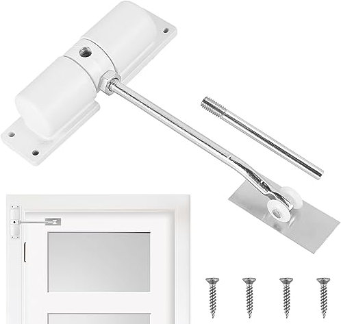 Ferme-porte automatique avec 4 vis et levier de réglage pour la maison, le bureau, la chambre à coucher, 17 cm de longueur (5)