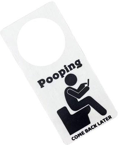 Cartello per bagno occupato libero, Cartello per porta del bagno | Novità Pooping Torna più tardi Segno occupato - Divertente cartello con occupazione sulla porta del bagno, cartello unico con manigli