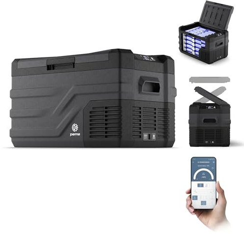 peme Quest 26,8L – Nevera con compresor, Control por App, función de congelación & calefacción, alimentación 12V/24V & 230V – Ideal para Camping, Exterior & Coche