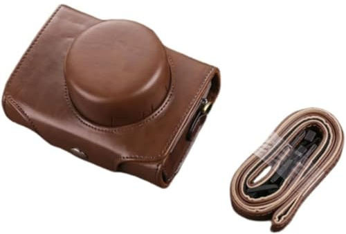 OZSSD Étui compatible avec Fuji X10 X20 X30 X100 X100S X100T X100F, appareil photo numérique, housse de protection en cuir PU avec bandoulière réglable, café, Taille unique, Art Déco
