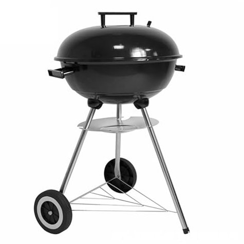 MObyat Outdoor-Grill, tragbarer, runder 17-Zoll-Smoker mit Rädern, doppelter Entlüftung, isolierten Griffen, verstärktem, porzellanemailliertem Bowi-Material, für Garten, Camping und Boot