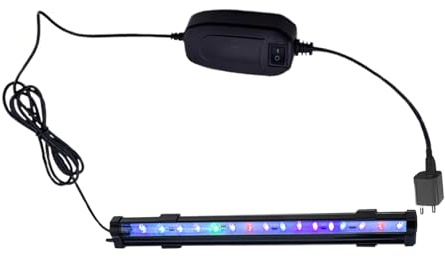 Rrlihjgu Aquarium Lighting - Submersible LED Lamp with 7 Colours, Waterproof and Adjustable Light for Freshwater and Saltwater Aquariums
