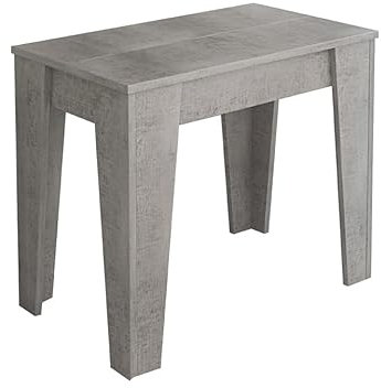 Consolle Allungabile Moderna Tavolo Estensibile Salvaspazio Da 90 A 306Cm Fino A 14 Posti Struttura In Mdf E Guide Telescopiche In Metallo Per Ingresso Cucina Soggiorno Sala Da Pranzo (Grigio cemento)
