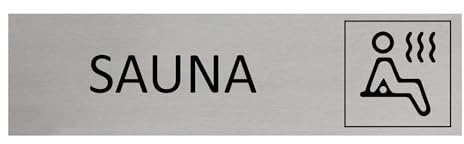 Türschild CombiCraft Sauna aus Aluminium 165 x 45 mm, mit Klebeband