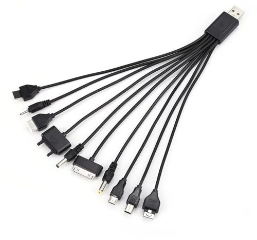 WaigN 10-in-1 USB-Ladekabel, Universal-Ladegerät, für Handy-Kabel, 20 cm, Universal-Ladegeräte für alle Geräte, 10-in-1-USB-Kabel für Smartphone-Ladegerät