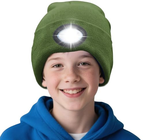 AWSOLAR Mütze mit LED Licht Kinder Erwachsener | Wiederaufladbare Mütze mit Licht Geschenke