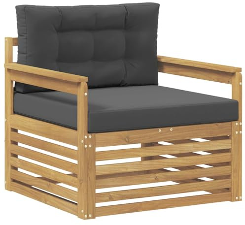 vidaXL Outdoor-Sofa Polyester Weiß und Anthrazit, Gartenmöbel, modernes Outdoor-Sofa, modulare Lounge, Elegante Terrassen-Sitze