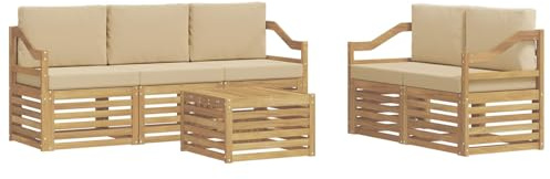 vidaXL Sofagarnituren Massivholz Akazie, Garten Lounge, langlebige Ecksofa, Moderne Möbel für Terrasse, Bequeme Sitzecke zum Entspannen