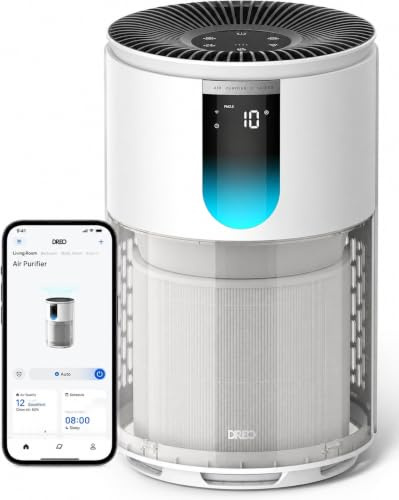 DREO Luftreiniger Allergiker 539S mit 3-in-1 HEPA Filter | Air Purifier, Luftfilter Wohnung & Raucherzimmer, 269 m³/h CADR, PM2,5-Sensor, AQI-Display, Auto-Modus, WLAN/Alexa