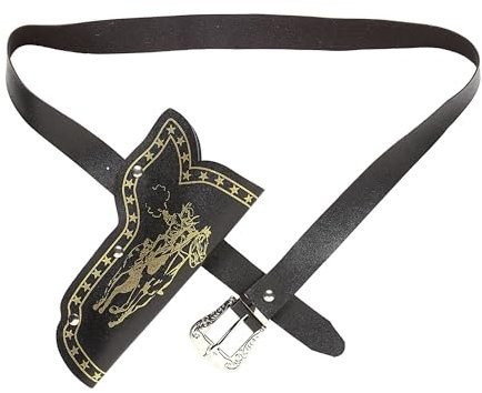 W WIDMANN MILANO Party Fashion 91705 - Cowboy Pistolengürtel mit Holster, Schwarz, Kostümzubehör, Karneval, Mottoparty