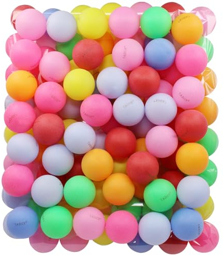 TADICK Bright Colored Ping Pong Balls 100 Pack Colorful Table Tennis Balls
