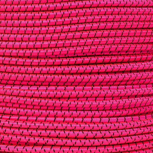 West Coast Paracord Bungee Elastische Nylonschnur (3/16 Zoll x 50 Fuß, Neon Pink mit Schwarz X)