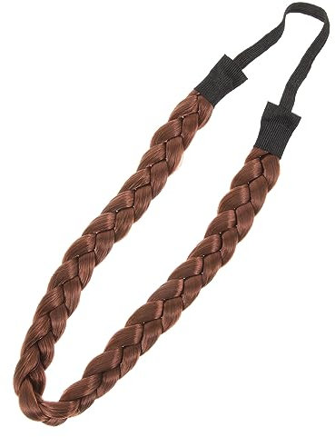 Frcolor Bandeau tressé, cheveux élastiques cheveux tressés bandeau pour les femmes filles (brun clair)