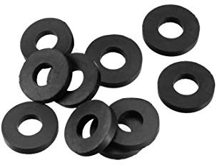 sourcingmap Rubber Flat Washers 18mm OD 8mm ID 3mm Thickness for Faucet Pipe Water Hose, Pack of 10