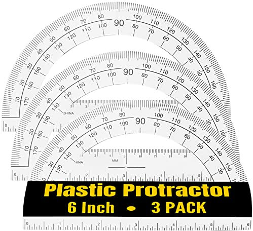 1 intheoffice klar 180 Grad Winkelmesser, Kunststoff, 15,2 cm (3 Pack)