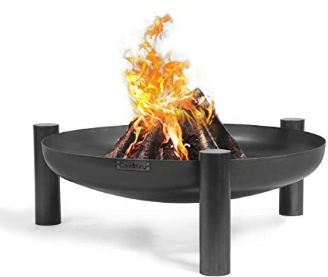 Cook King Palma Feuerschale Ø70cm - BBQ Feuerschalen für den Garten - Feuerstelle Outdoor & Feuertonne - Terrasenofen aus Legierter Stahl - Feuerkorb für den Garten - Mit Füße -70x70x30cm