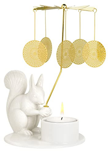 Dottir Nordic Design - Kerzenleuchter, Kerzenständer - Winter Stories - Squirrel with Angel Chime - Eichhörnchen, Schwarz