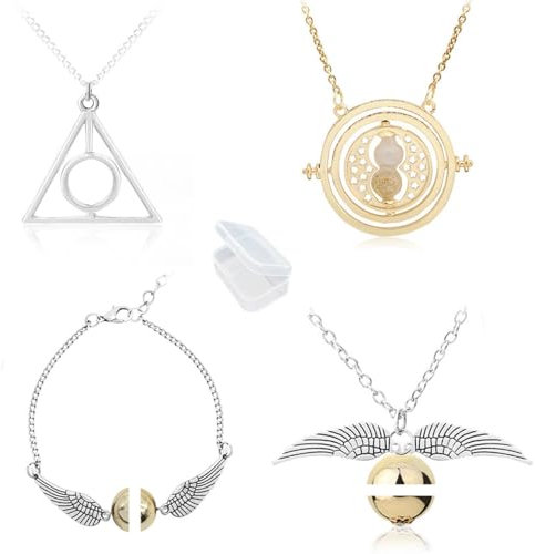 YouU Zeitumkehrer Heiligtümer des Todes Goldenen Schnatz Halskette und Armbänder für Geschenke Sammlung Cosplay Kostüm