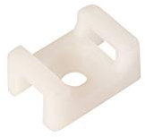 GTSE 100 Pack of White/Natural Screw Mount Cable Tie Bases - Cable Ties up to 9mm Wide - 5mm (M5) Screw Hole - Saddle Mount Cable Tie Fixings…