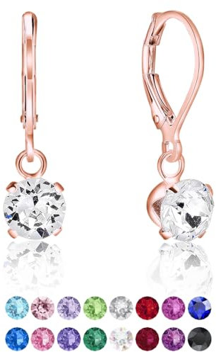 Orecchini Pendenti Oro Rosa - Orecchini Pendenti Donna Argento 925 Placcati Oro Rosa 18K con Brillantini color Diamante - Orecchini a Monachella - Orecchini Donna Dorati - Lovli Orecchini Color Oro