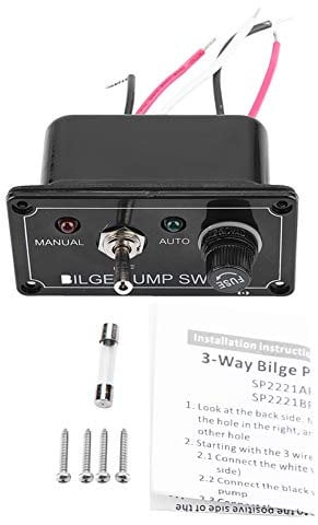 Marine Boat Bilge Alarm Pump Switch, 3 Way Bilge Pump switches, 12V DC LED Indicator Bilge Pump Switch Panel Manual/Off/Auto for Boat Marine Alarm Bilge Pump Switch Panel