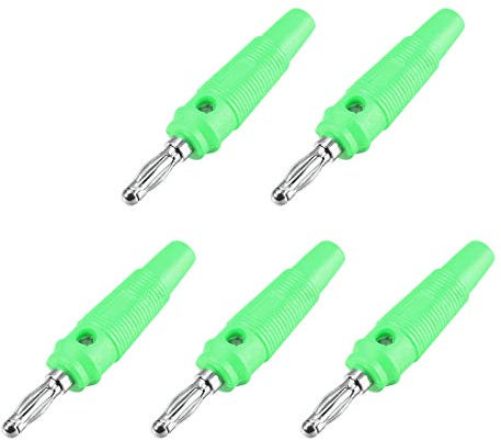 sourcing map 4mm Banana Speaker Plug Screws Cable Plugs Connectors Green 10A Jack Connector 5pcs