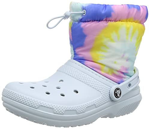 Crocs Unisex Adulto Classic Lined Neo Puff Tie Dye Boot Stivale, Mineral Blue, 38/39 EU