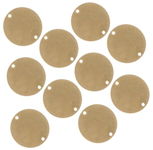 MILISTEN 10 Stück Blanko-Anhänger zum Prägen, rund, Kupfer, blanko, Metall, Schmuckherstellung, Charm für DIY-Handwerk, Armband, Halskette, Gold, 20 mm