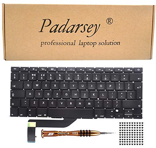 Pardarsey New Replacement UK Layout Keyboard Compatible For Macbook Pro 15 A1398 2013 2014 2015 Retina W/Screws With 80pcs screws + Screwdriver