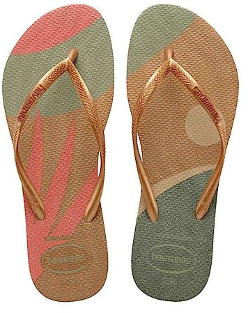 Havaianas Slim Palette Glow, Infradito, Donna, Multicolore Sabbia Grigio Dorato, 33/34 EU
