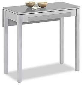 ASTIMESA Mesa de Cocina, Metal, Gris, 80x40cm-extendida 80x60 cms