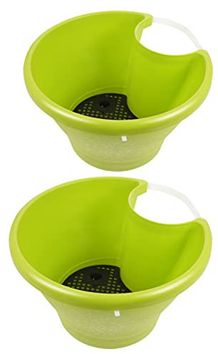 Angoily 2stücke Wandhängende Pflanzgefäße Aus Regenrohr Grüne Runde Blumentöpfe Für Kreative Gartendekoration Für Kleine Pflanzen Und Blumen Robust Und Langlebig