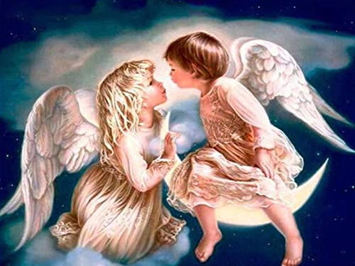 HUASHUZI 5D Diamond Painting Engel Diamant Painting Engel Bilder Erwachsene Set Full 30x40cm Malerei Kreuzstich Kits