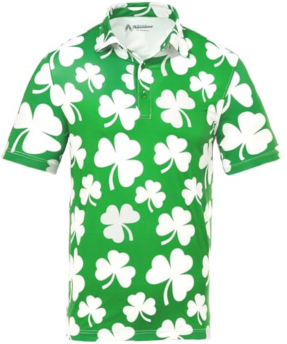 Royal & Awesome Shamrock St Patricks Day Golf Polo Shirts for Men, Golf Tops for Men, Golf Shirts Men, Men's Golf Shirts, Mens Golf Polo Shirts