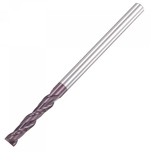 sourcing map Schaftfräser quadratisch Kopf 6mm Spitzendurchmesser Vollhartmetall AlTiN beschichtete CNC Fräser 2-schneidiger Spiralfräser HRC55 mit 6mm Schaft 100mm (4 Zoll) Länge