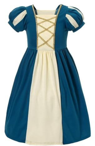 Lito Angels Princess Merida Fancy Dress Up Clothes Play Wear for Kids Girls, Age 3-4 Years, Dark Teal (Tag Number 100)