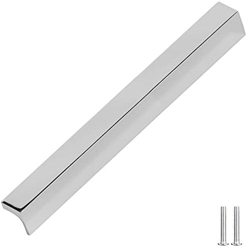 Decoranddecor Contemporary Pull Handles Solid Metal for Cabinets (224mm Between Hole Centres, Polished Chrome)
