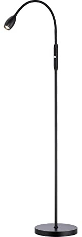 O’Bright Ray – Adjustable LED Beam Floor Lamp, Dimmable and Zoomable Spotlight, Flexible Gooseneck, Reading/Crafting Standing Lamp, Work Table Light, Matte Black