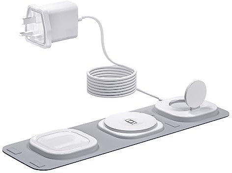 Wireless Charger 3 in 1,Foldable Magnetic Mag-Safe Charging Pad for iPhone 15/14/13/12/11/8/8p/Pro/Max,Airpods 3/2/Pro,iWatch 8/7/6/SE/5/4/3/2