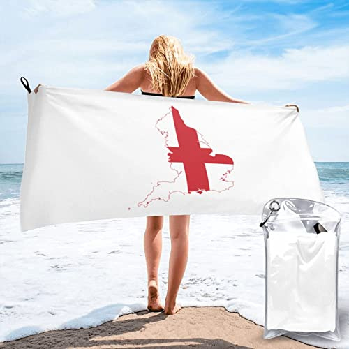 IUBBKI Toalla de baño con la Bandera de Inglaterra (80 x 160 cm), Absorbente, de Secado rápido, Ideal para Playa, Deportes, Gimnasio