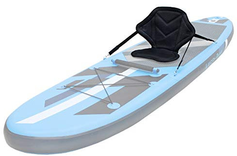 ECD Germany Kajak Sitz mit Rückenlehne, Universal Kajaksitz für Stand UP Paddle Board Surfboard Boote Kanu, SUP Sitz Nachrüsten mit Tasche, Verstellbarer Kanusitz, Extra Seat abnehmbar, Kajak-Zubehör