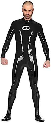 Latex-Catsuit Mit Anus, Kondom Und Socken, Reißverschluss Hinten Für Männer, Enger Gummi-Bodysuit, Overall, Partykleidung,XS