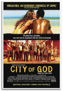 VZRSQZK Filmposter City of God, dekoratives Gemälde, Leinwand, Wandposter und Kunstdruck, modernes Familienschlafzimmer-Dekor-Poster, 20 x 30 cm