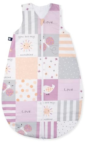 Julius Zöllner Sommerschlafsack, 0,5 TOG, waschbar bei 60°C, Made in Germany, Oeko TEX Standard 100, Patch Rose, Gr. 110