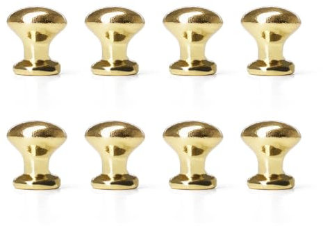 Odoria 1/6 Scale Dolls House Miniature Cabinet Drawer Knob 8Pcs Miniatures Knobs Handles Dollhouse Decoration Accessories, Gold