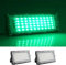 MODOAO Luces de inundación para exteriores, paquete de 2 luces LED verdes de 50 W 4800 lm, luz exterior IP66, impermeable, para patio, jardín, garaje, césped, cancha
