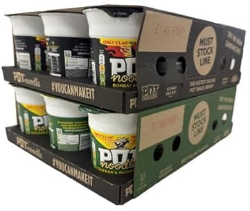Pot Noodles Selection Pack 12 x 90g (Chicken & Mushroom and Bombay Bad Boy)