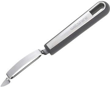 Wiltshire Aspire Peeler, Stainless Steel, Potato, Fruit & Vegetable Swivel Peeler, Anti-Slip Soft Touch Handle, Grey & Silver, 21x2.5x2.5cm